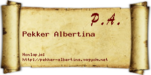 Pekker Albertina névjegykártya